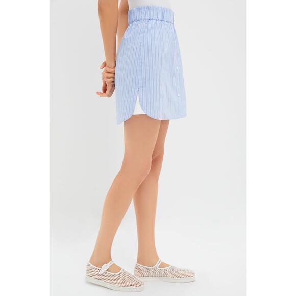 TUCKERNUCK Blue and White Stripe Frankie Skirt Size M NWT Retail $98 Tuckernuck - Picture 6 of 8